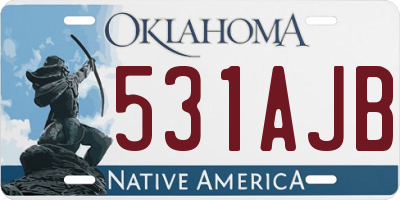 OK license plate 531AJB