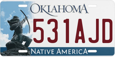 OK license plate 531AJD