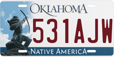 OK license plate 531AJW