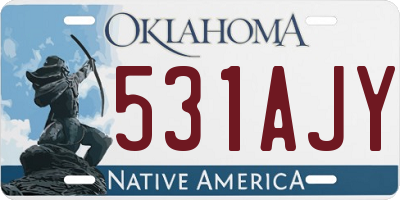 OK license plate 531AJY