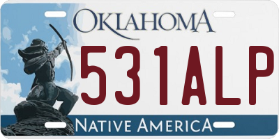 OK license plate 531ALP