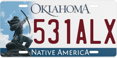 OK license plate 531ALX