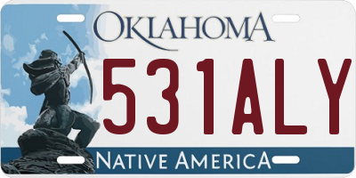 OK license plate 531ALY