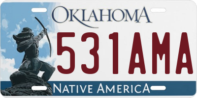 OK license plate 531AMA