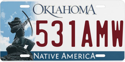 OK license plate 531AMW