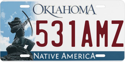 OK license plate 531AMZ