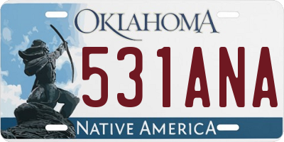 OK license plate 531ANA