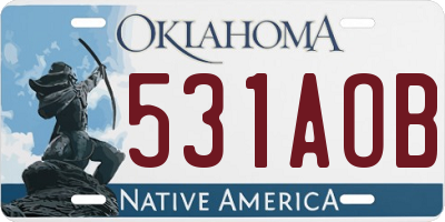 OK license plate 531AOB