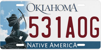 OK license plate 531AOG