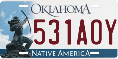 OK license plate 531AOY