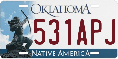 OK license plate 531APJ