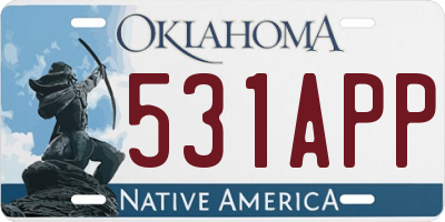 OK license plate 531APP
