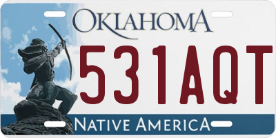 OK license plate 531AQT