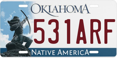 OK license plate 531ARF