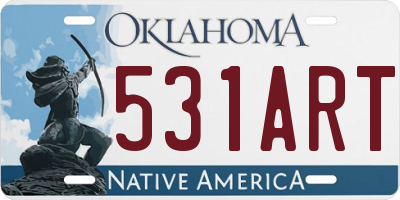 OK license plate 531ART