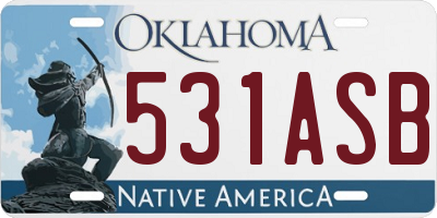 OK license plate 531ASB