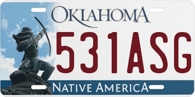 OK license plate 531ASG