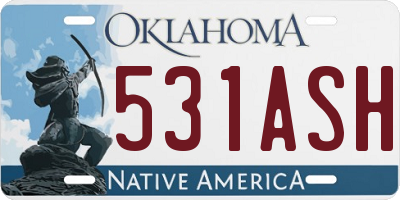 OK license plate 531ASH