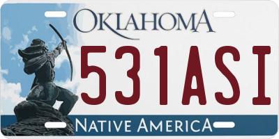 OK license plate 531ASI