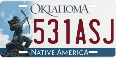 OK license plate 531ASJ