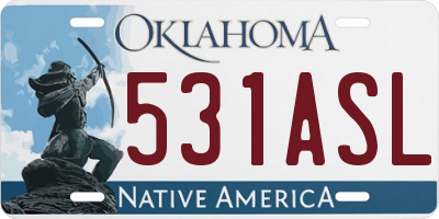 OK license plate 531ASL