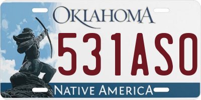 OK license plate 531ASO