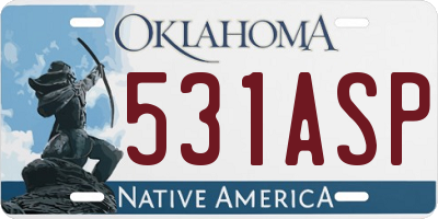 OK license plate 531ASP