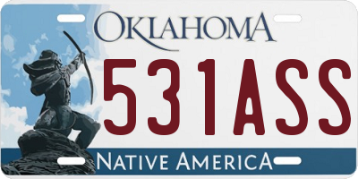 OK license plate 531ASS