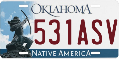 OK license plate 531ASV