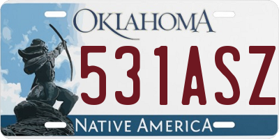 OK license plate 531ASZ