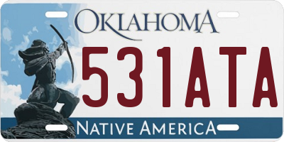 OK license plate 531ATA