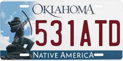 OK license plate 531ATD