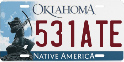 OK license plate 531ATE