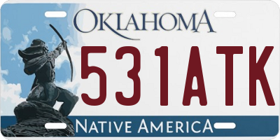 OK license plate 531ATK