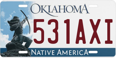 OK license plate 531AXI
