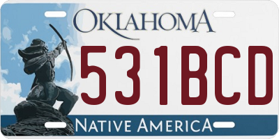 OK license plate 531BCD