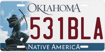 OK license plate 531BLA