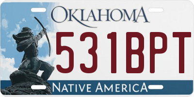 OK license plate 531BPT