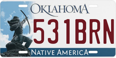 OK license plate 531BRN