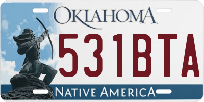 OK license plate 531BTA