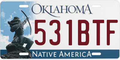 OK license plate 531BTF