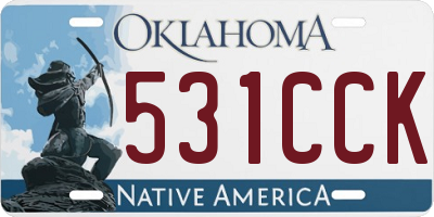 OK license plate 531CCK