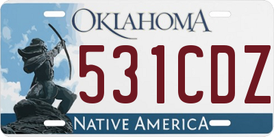 OK license plate 531CDZ