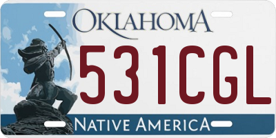 OK license plate 531CGL