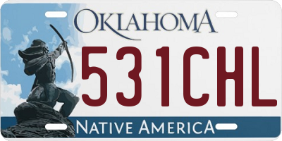 OK license plate 531CHL