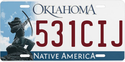 OK license plate 531CIJ