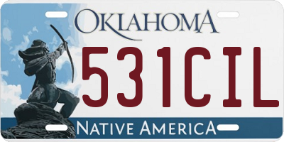 OK license plate 531CIL