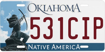 OK license plate 531CIP