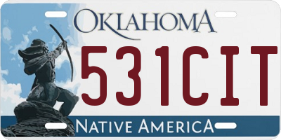 OK license plate 531CIT