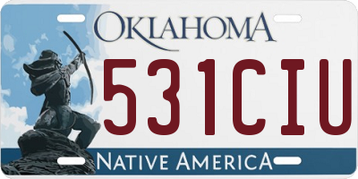 OK license plate 531CIU